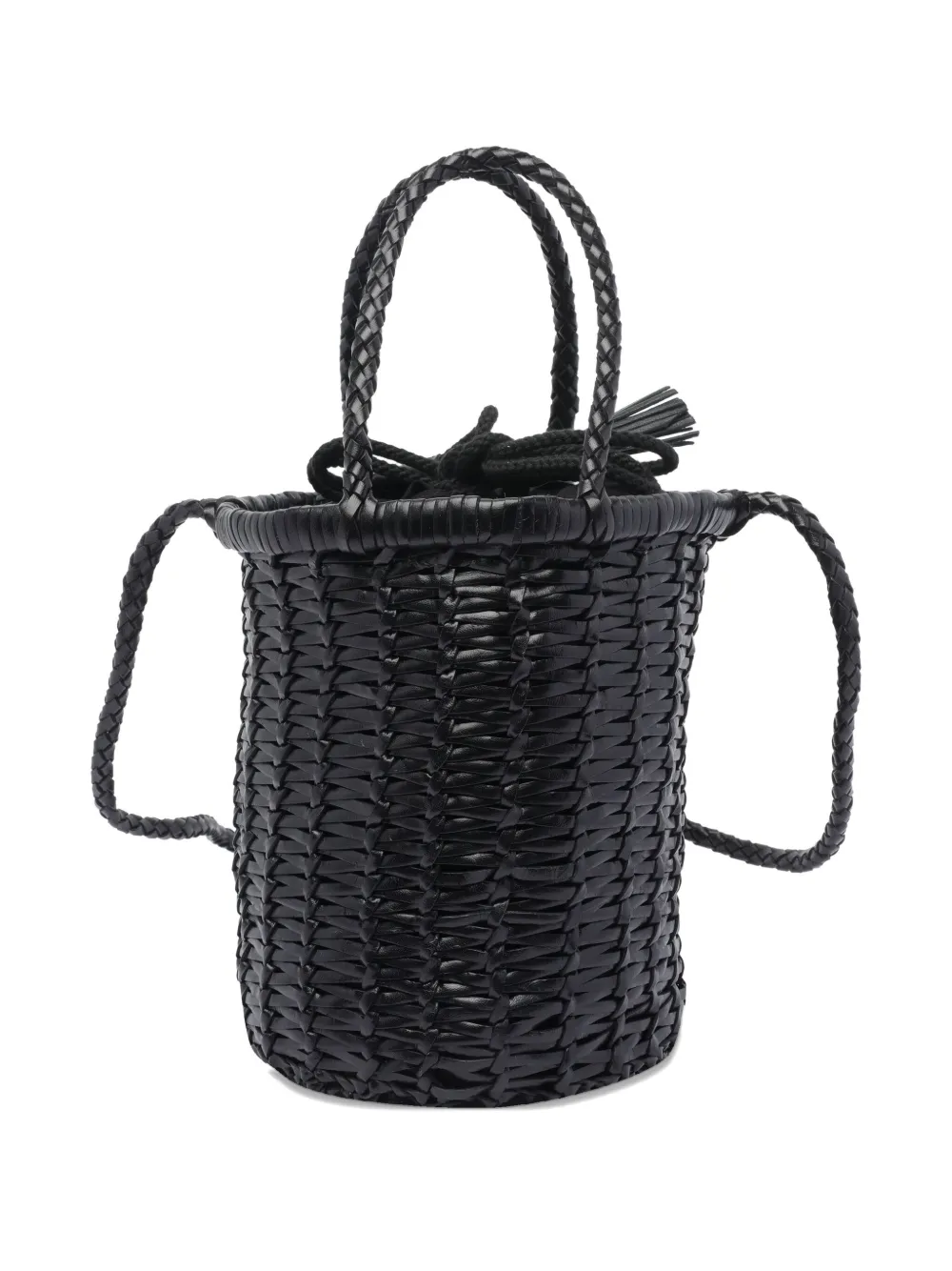 DRAGON DIFFUSION braided leather bucket bag - Zwart