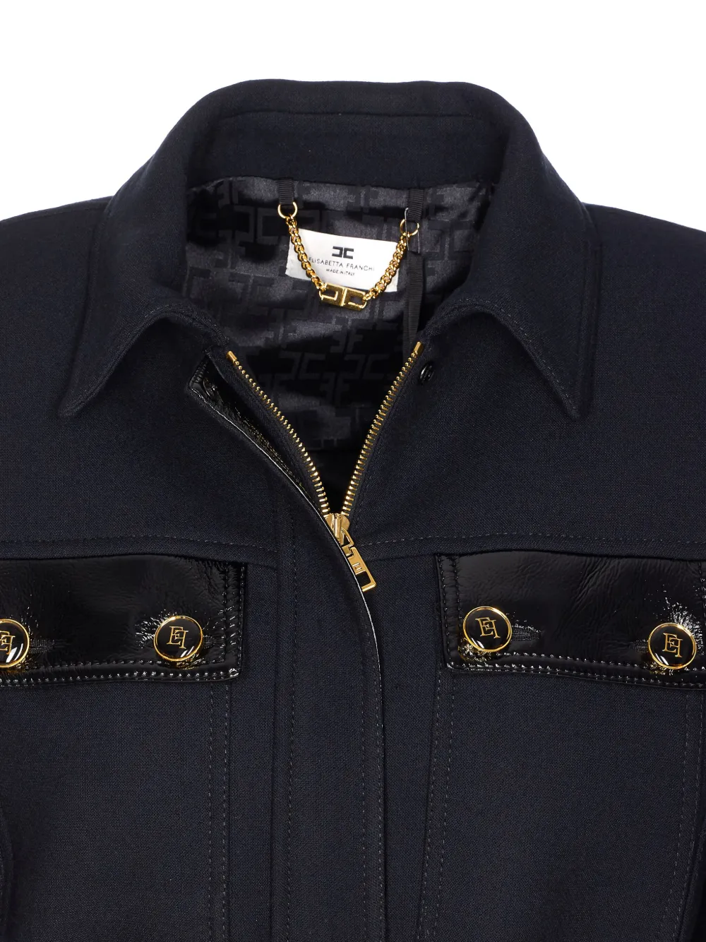 Elisabetta Franchi belted-detail jacket Zwart