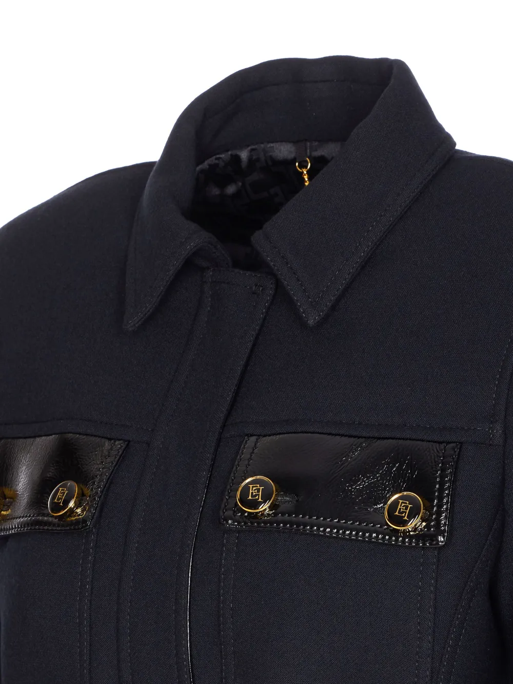 Elisabetta Franchi belted-detail jacket Zwart