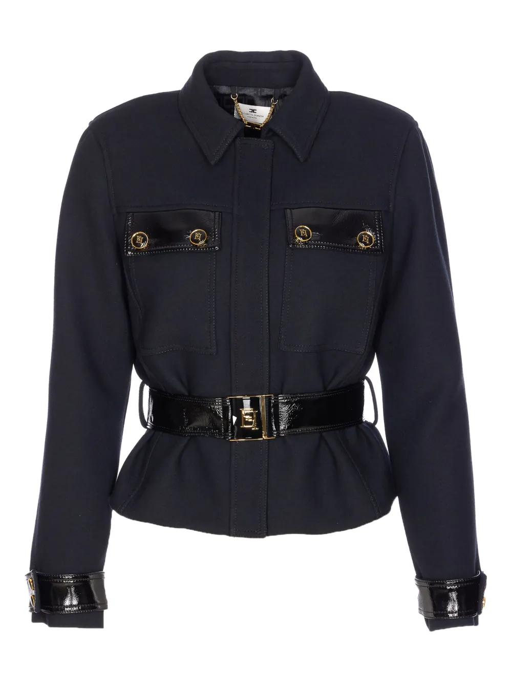 Elisabetta Franchi belted-detail jacket Zwart
