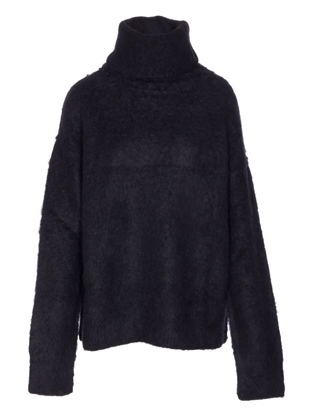 Uma Wang high-neck long-sleeve sweater Zwart
