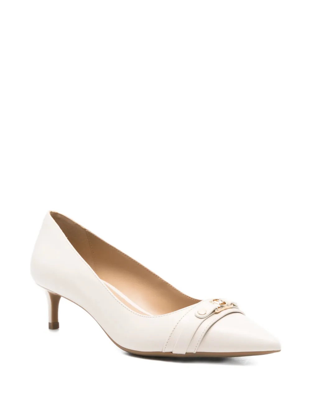 Michael Kors Mandy Flex Pumps In Beige Leather In Neutral