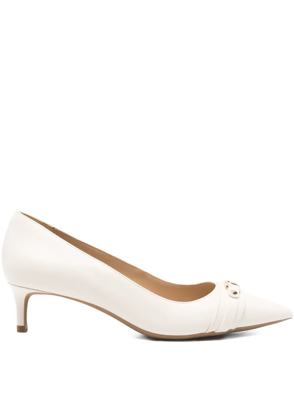 Michael Kors Mandy Flex Pumps In Beige Leather In Neutral