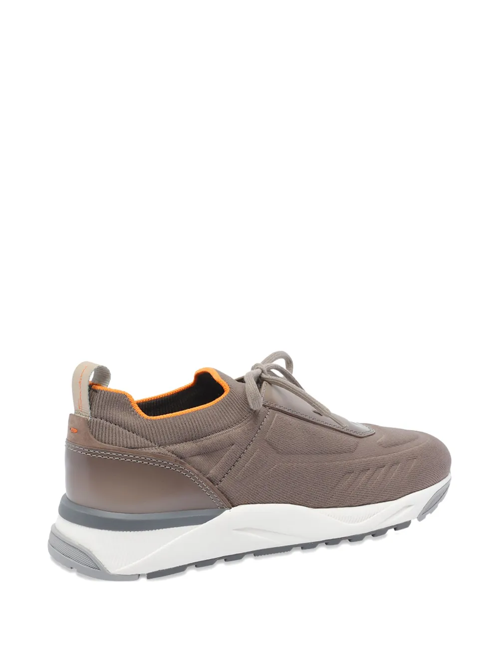 Santoni knitted lace-up sneakers Brown