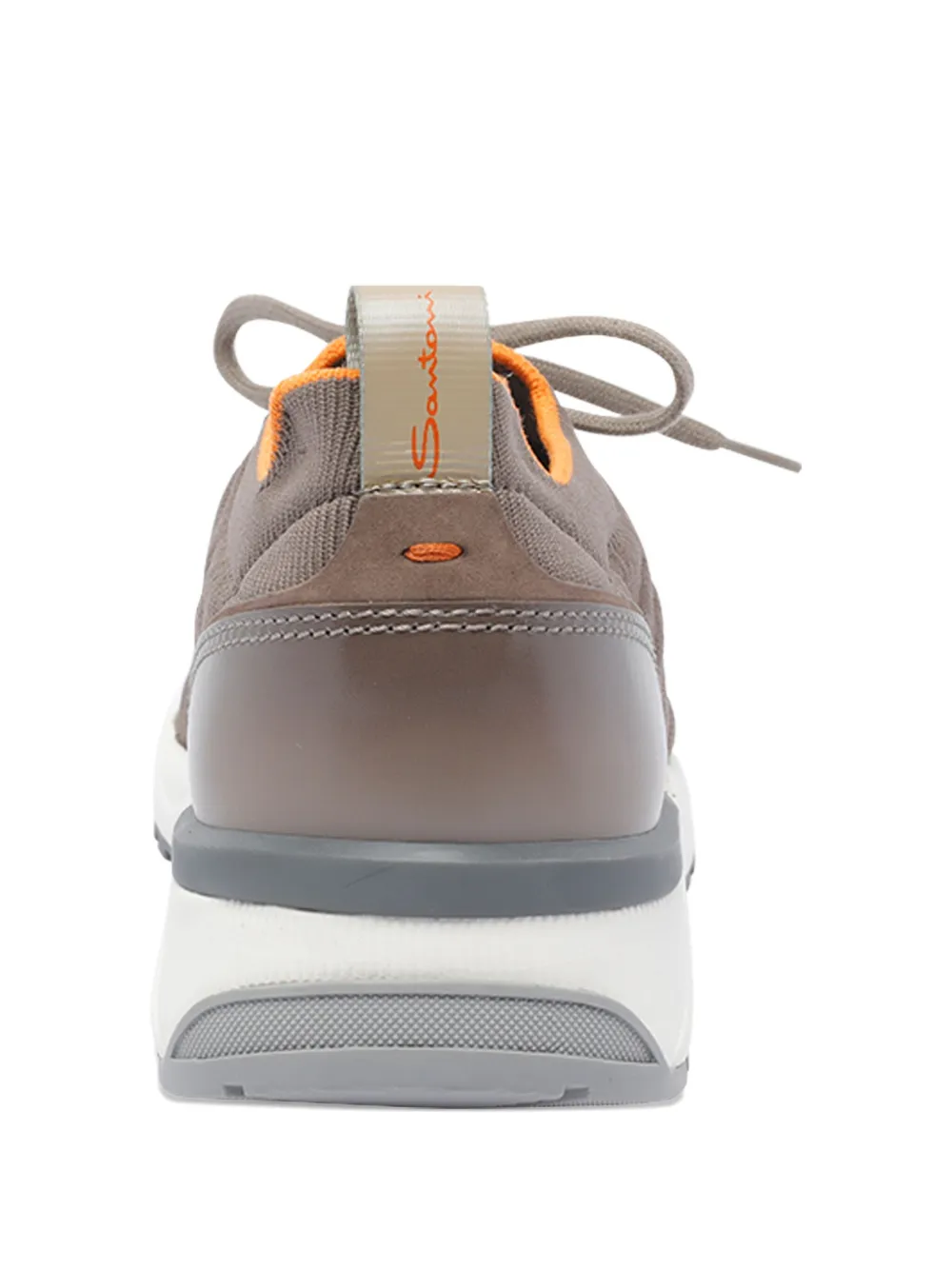 Santoni knitted lace-up sneakers Brown