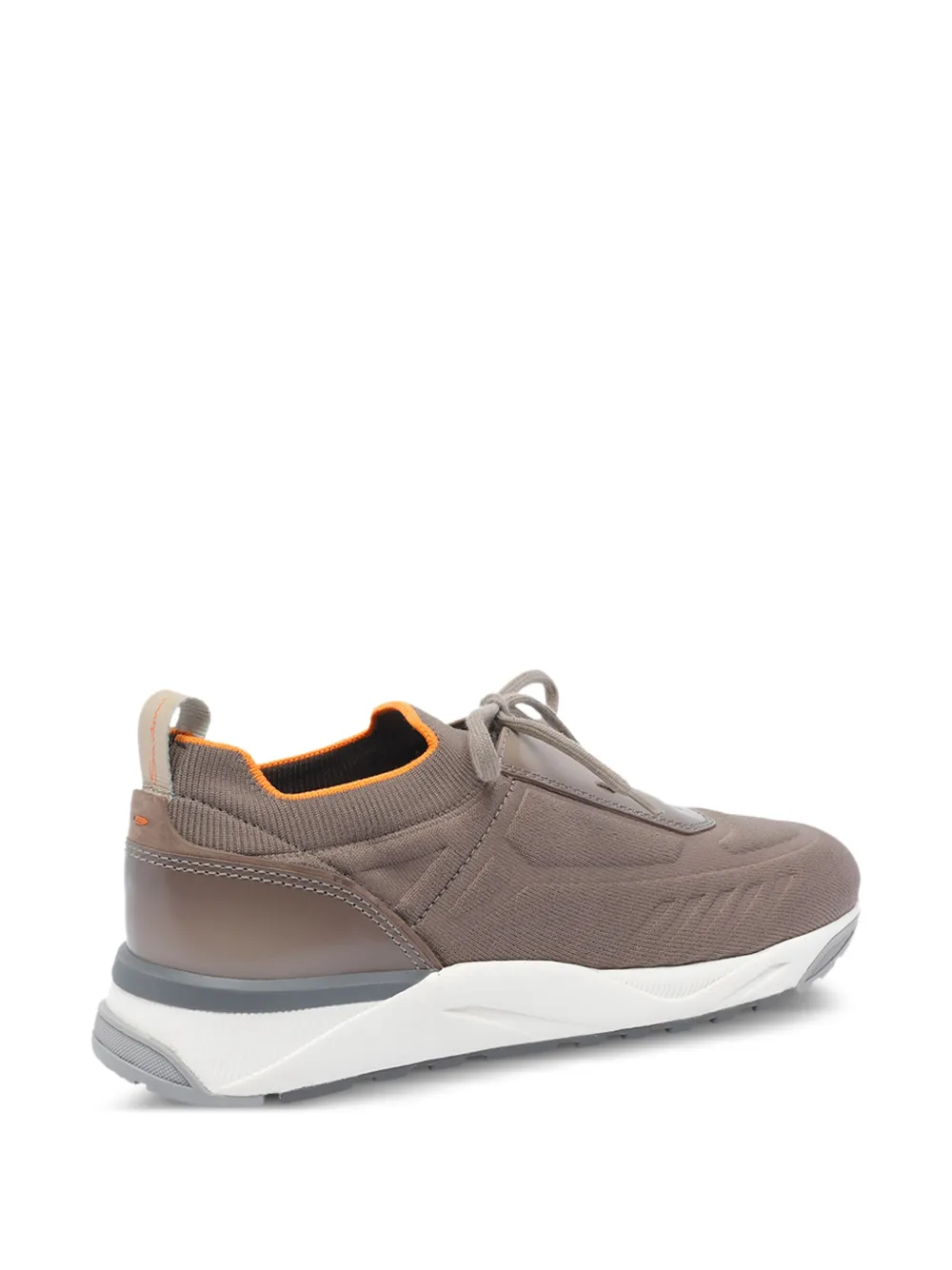 Santoni knitted lace-up sneakers Brown