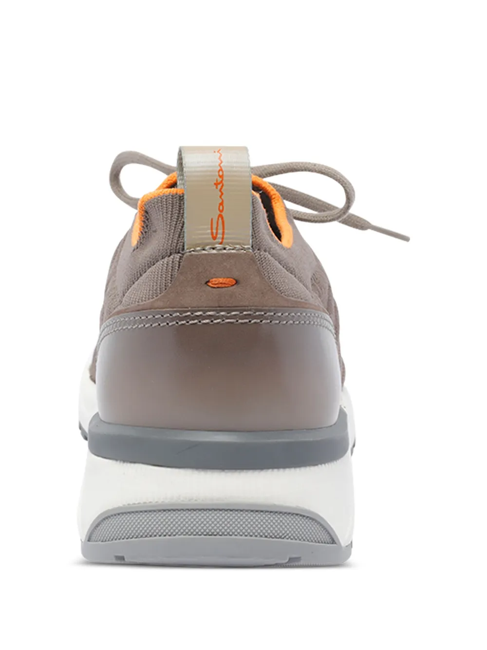 Santoni knitted lace-up sneakers Brown