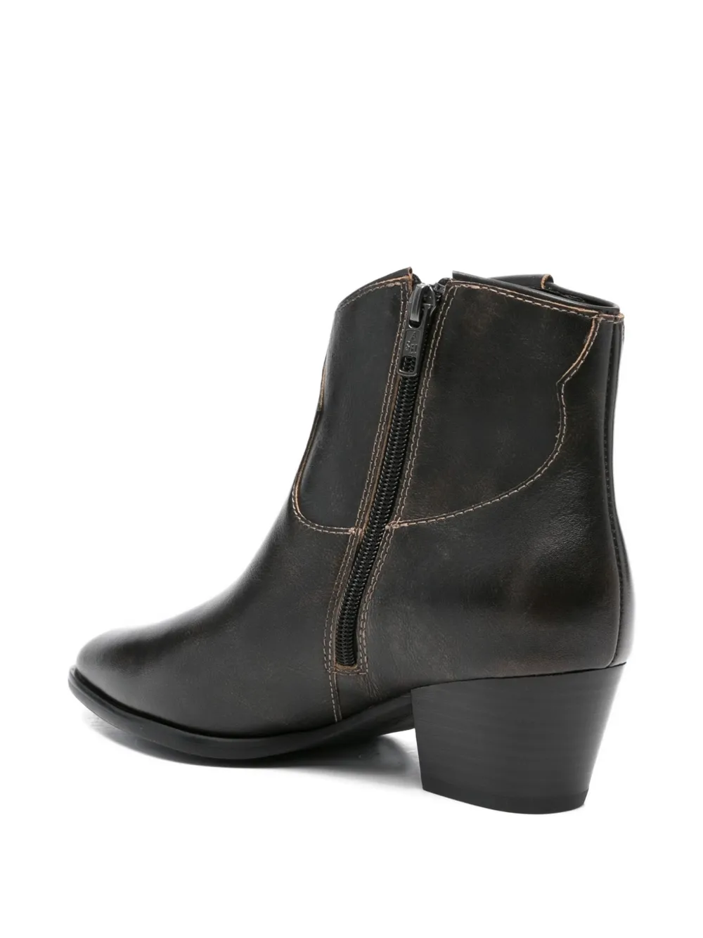 Ash 50mm leather zip-detail boots Black