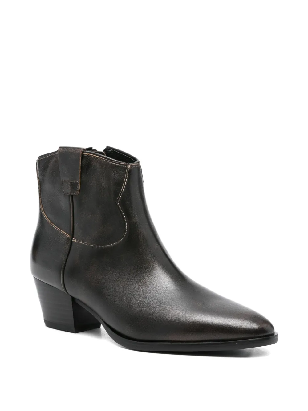Ash 50mm leather zip-detail boots Black