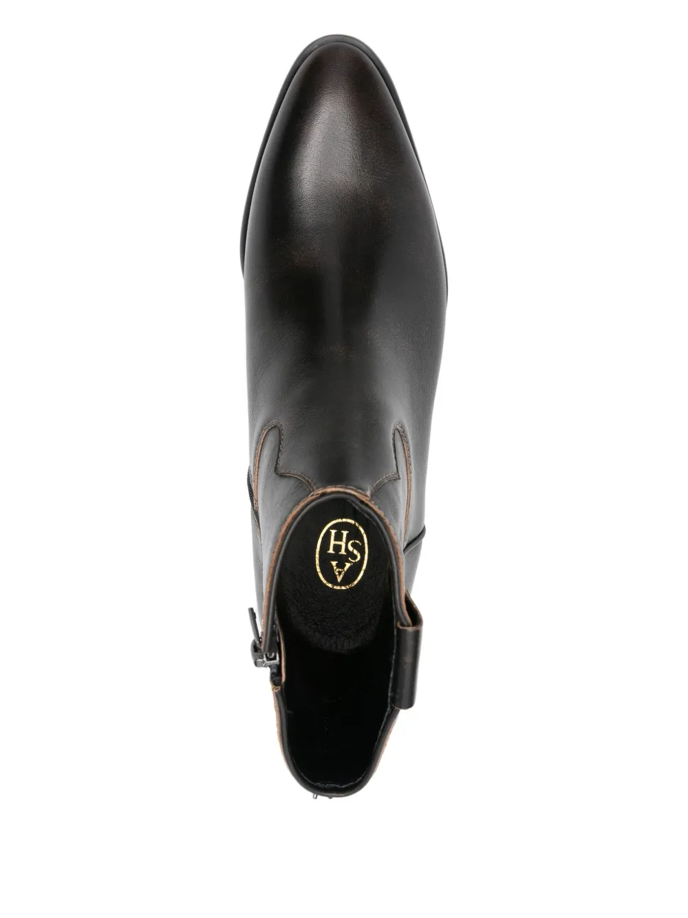 Ash 50mm leather zip-detail boots Black