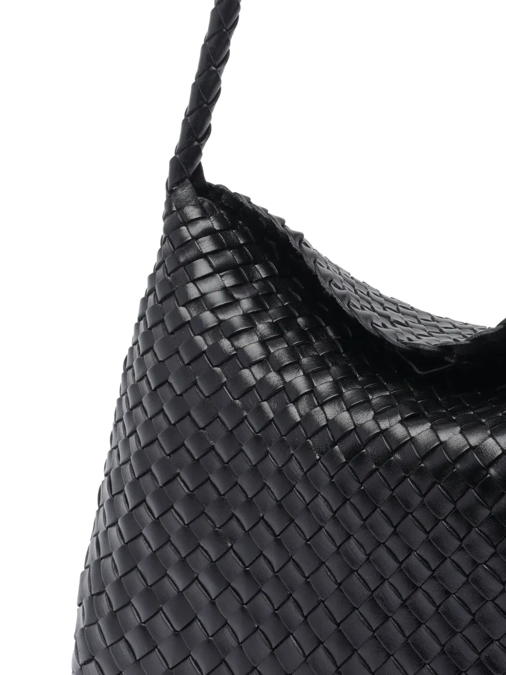 DRAGON DIFFUSION santa croce woven leather shoulder bag - Zwart