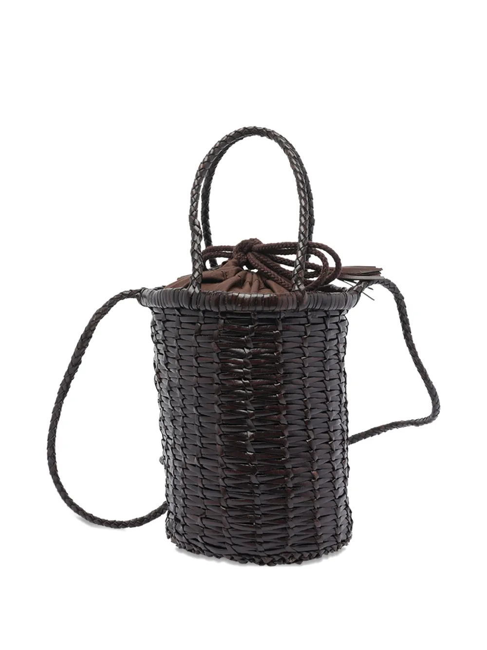 DRAGON DIFFUSION small woven-leather bucket bag Bruin