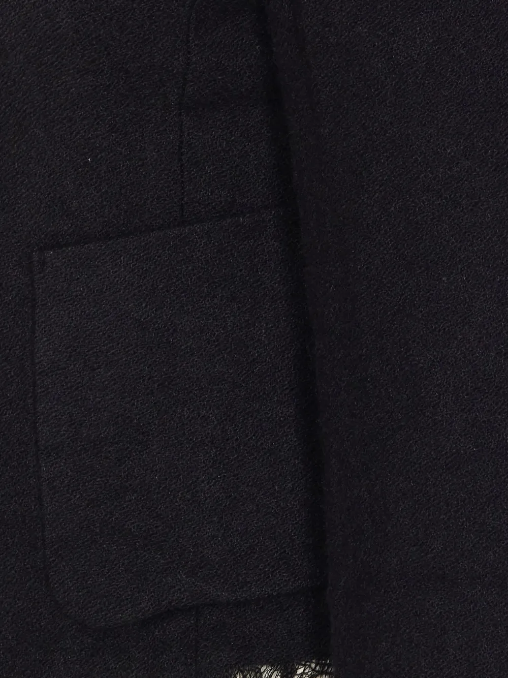 Uma Wang puff-sleeve frayed-hem jacket Zwart