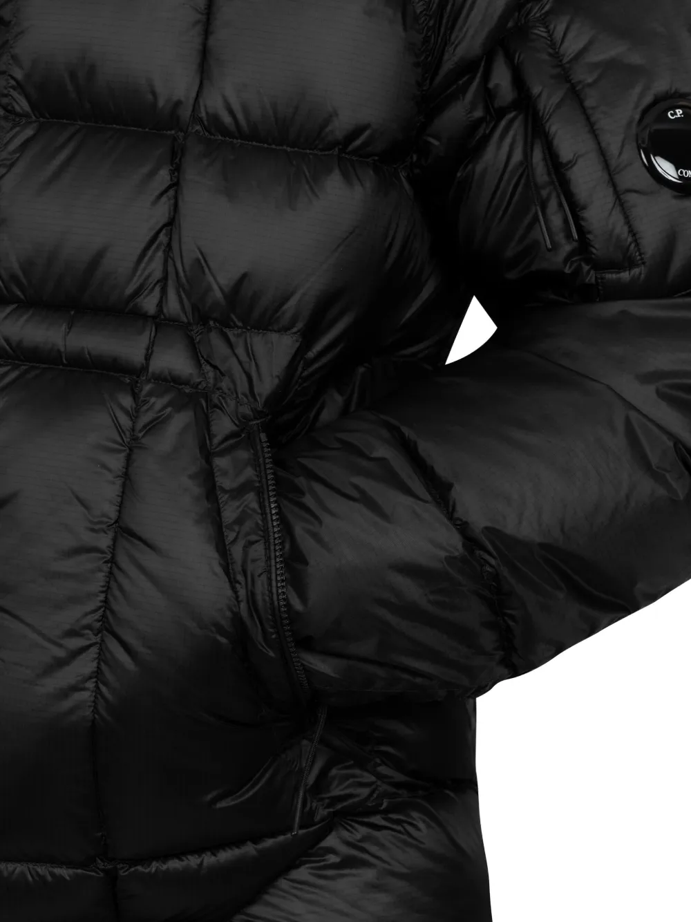 C.p. Company D.d. Shell Hooded Puffer Jacket In Black