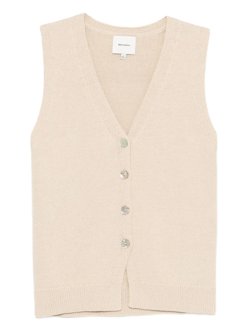 Reformation Linden Vest In Neutral