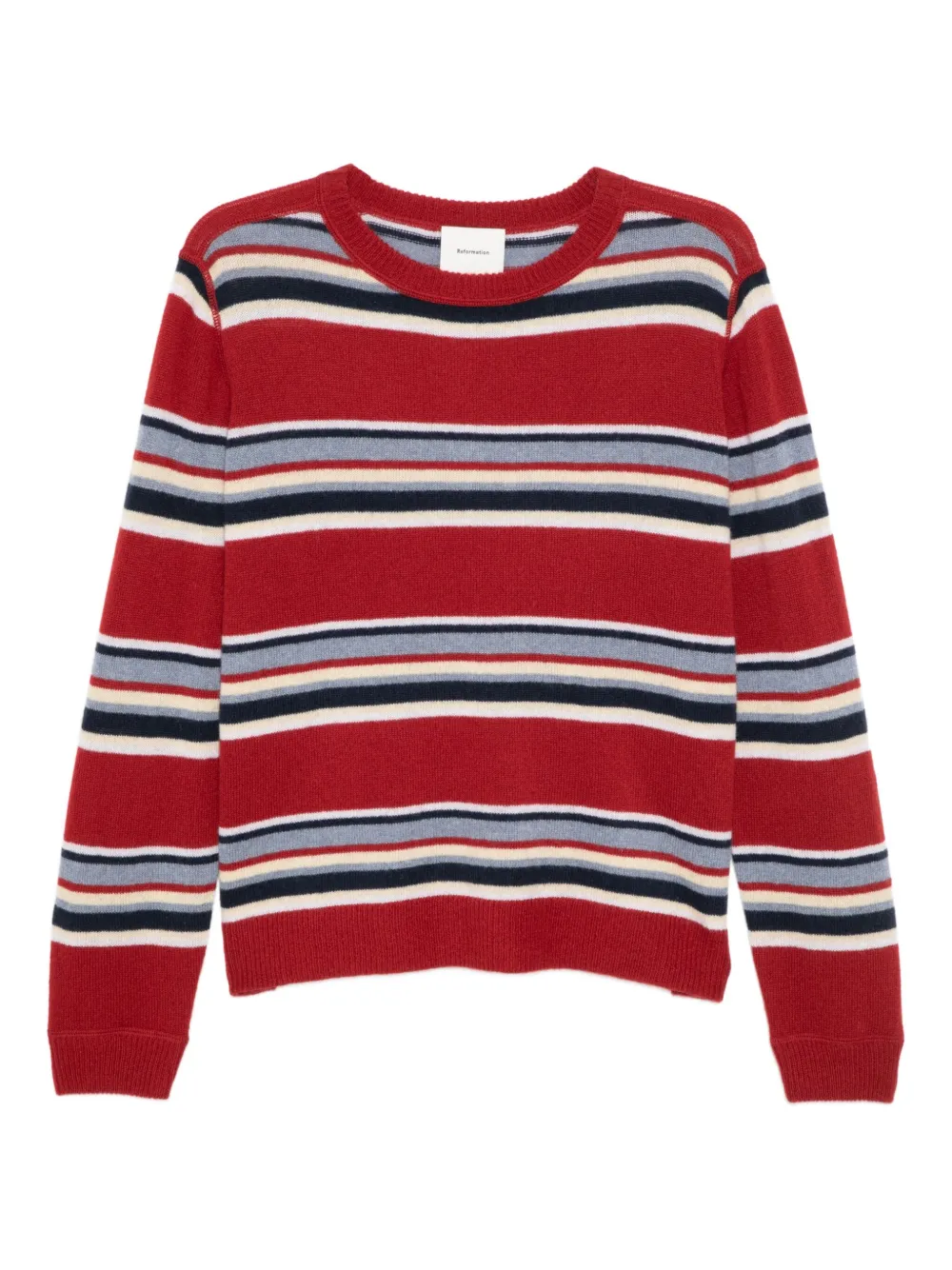 Reformation Cashmere Boyfriend Jumper In Multi