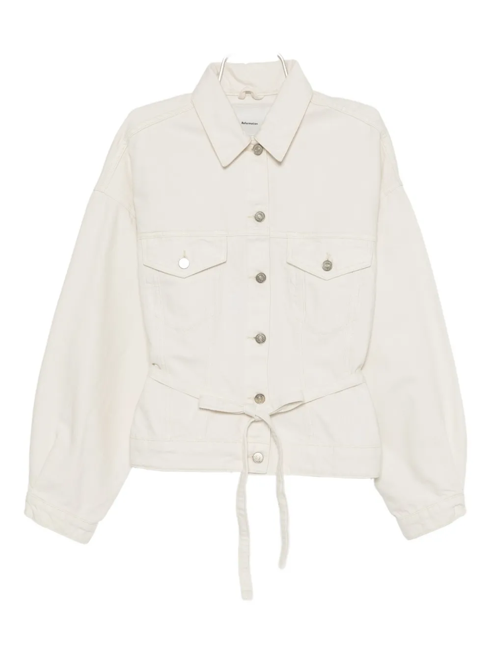 Reformation Luna Denim Jacket In White