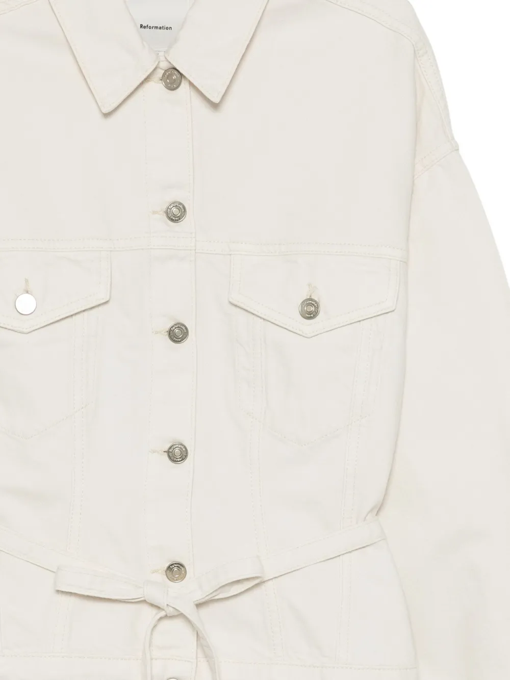 Reformation Luna Denim Jacket In White