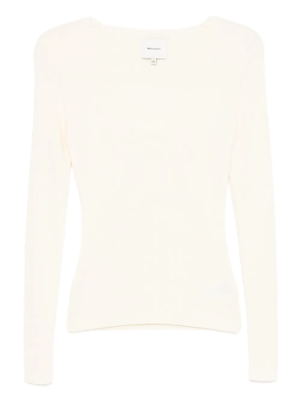 Reformation Valencia Merino Wool Top In Neutral
