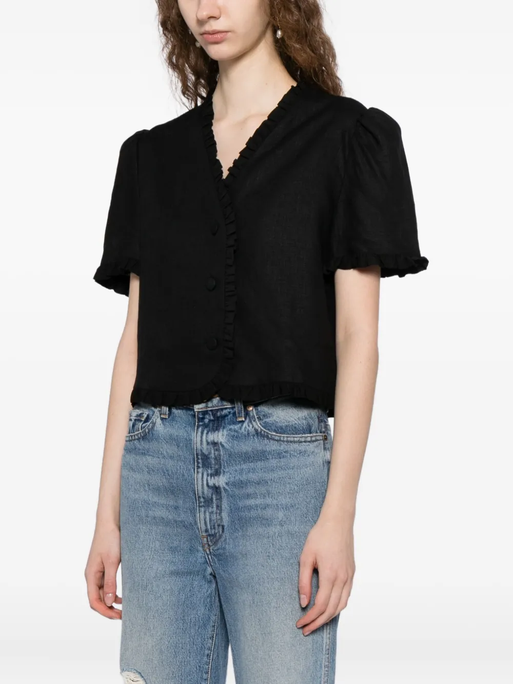 Reformation Bess top Zwart