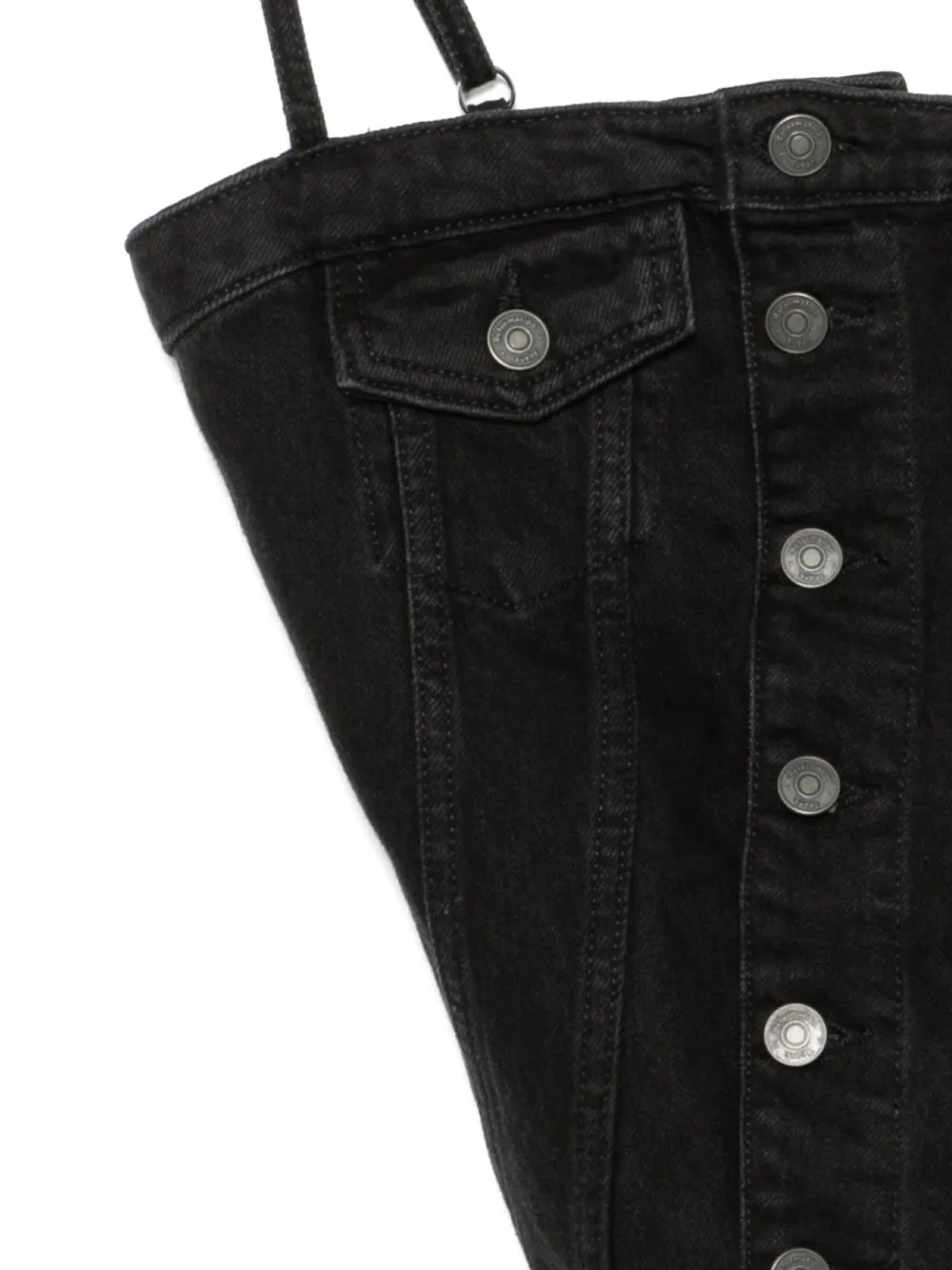 Reformation Coco denim top Zwart