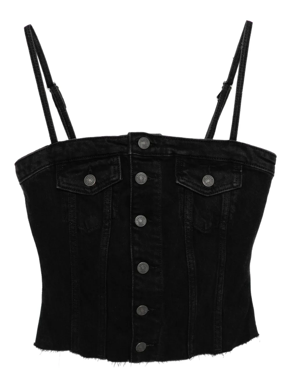Reformation top de mezclilla Coco | negro | Image 1