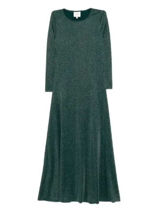 chinese dress ladies Reformation Green Floral Castalia Long Sleeve Midi Dress – Phoenix Style main image 1