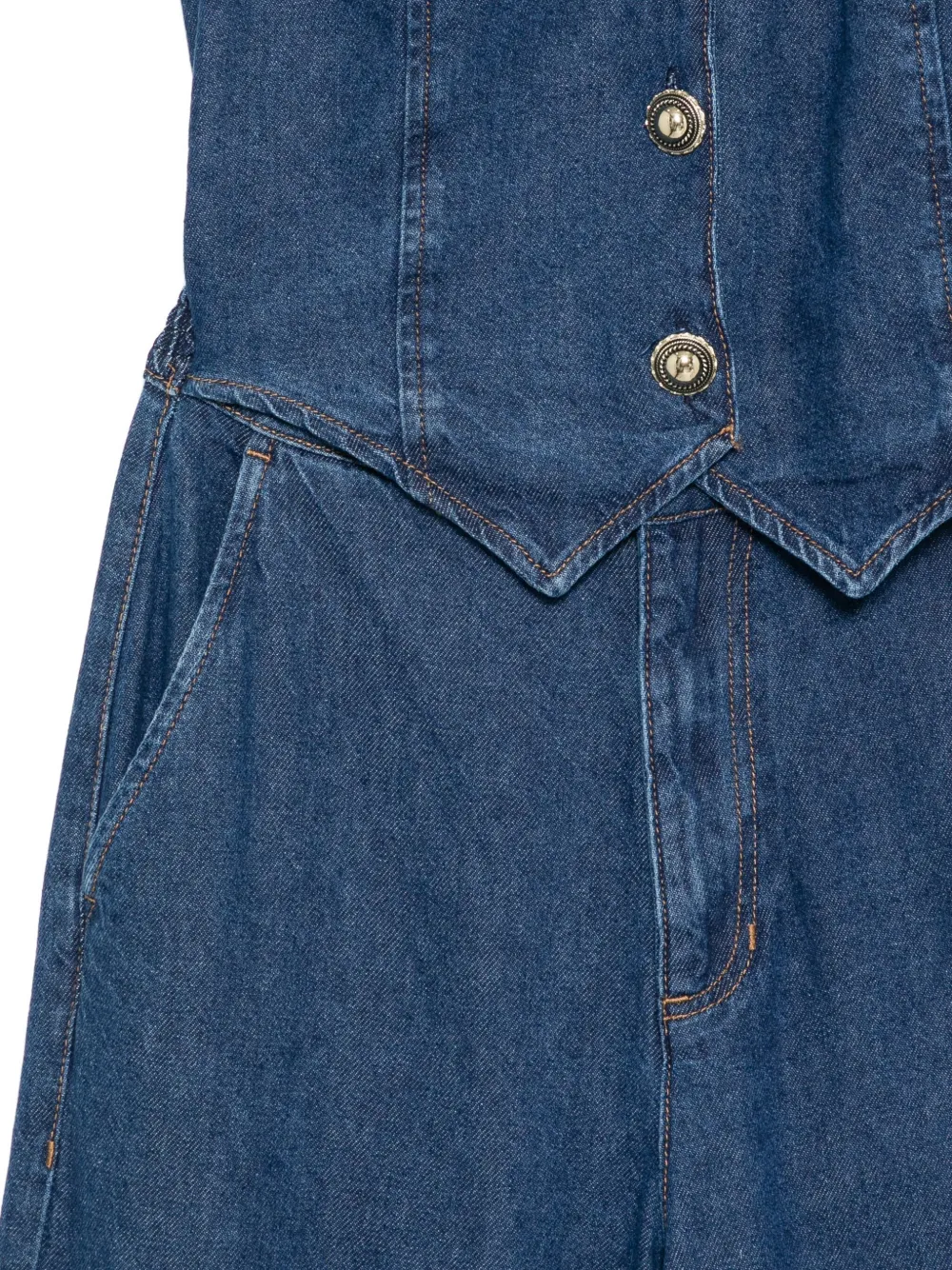 Reformation Lorenza denim jumpsuit Blauw