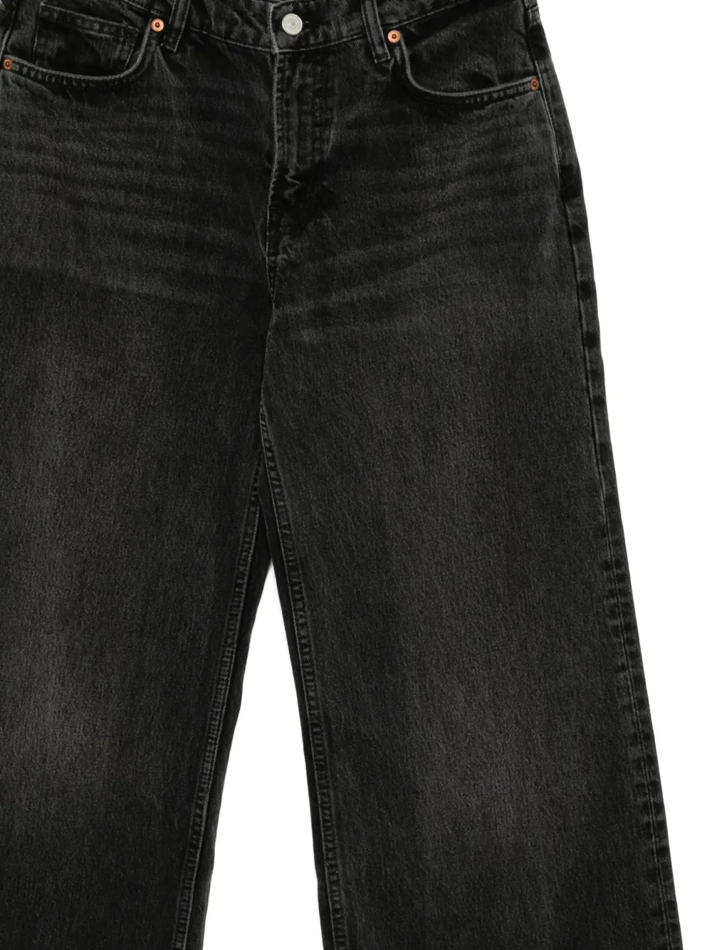 Reformation Cary denim met wijde pijpen Grijs