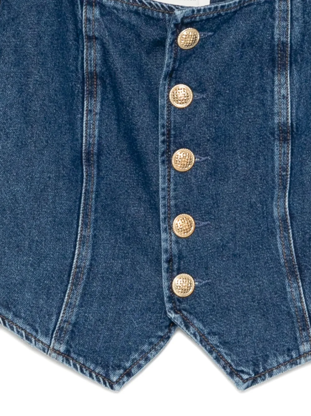Reformation Bo Denim Top In Blue