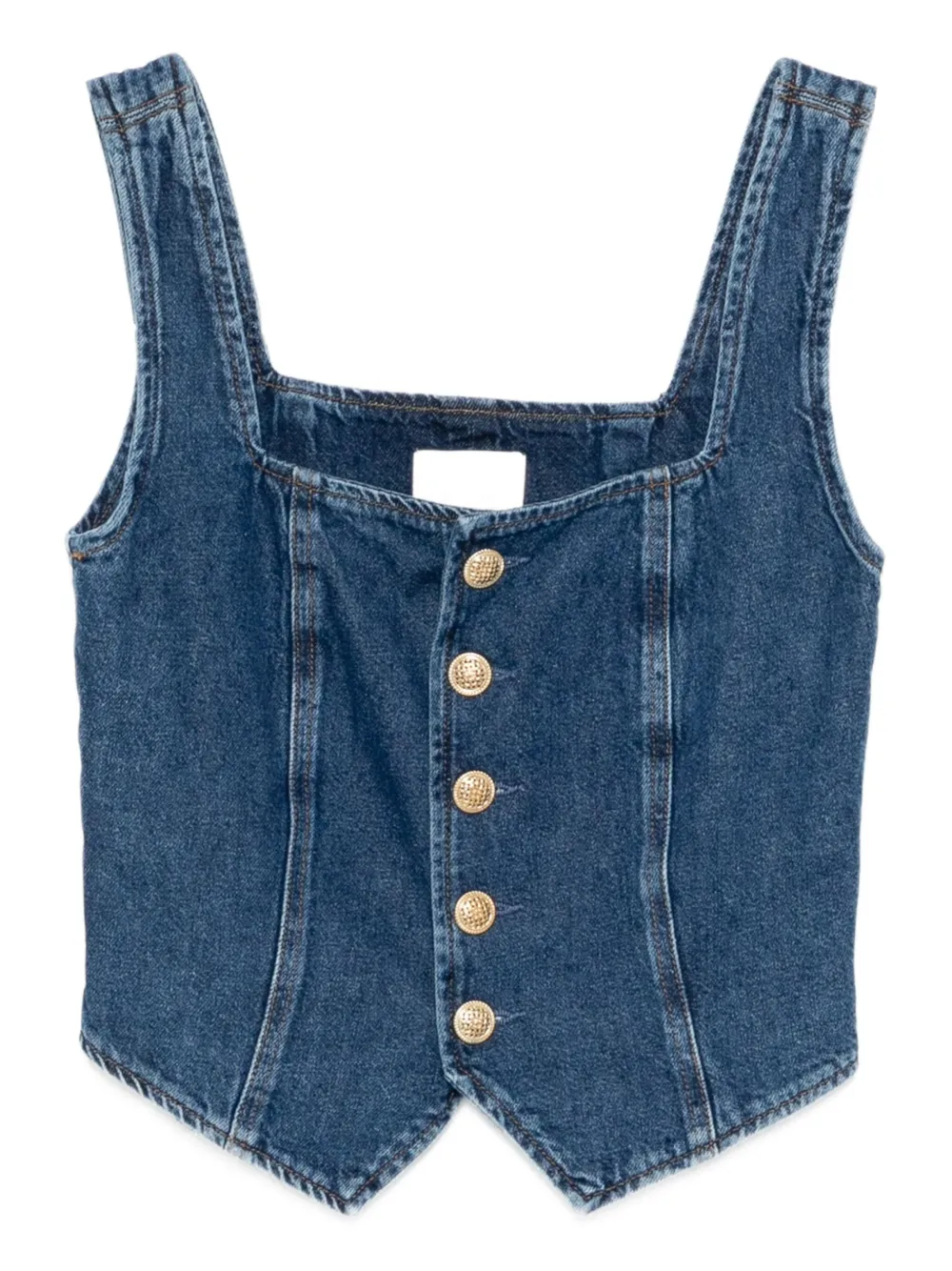 Reformation Bo Denim Top In Blue