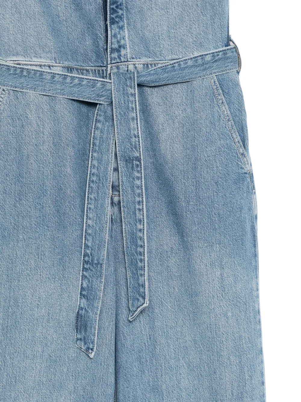 Reformation Graham denim jumpsuit Blauw