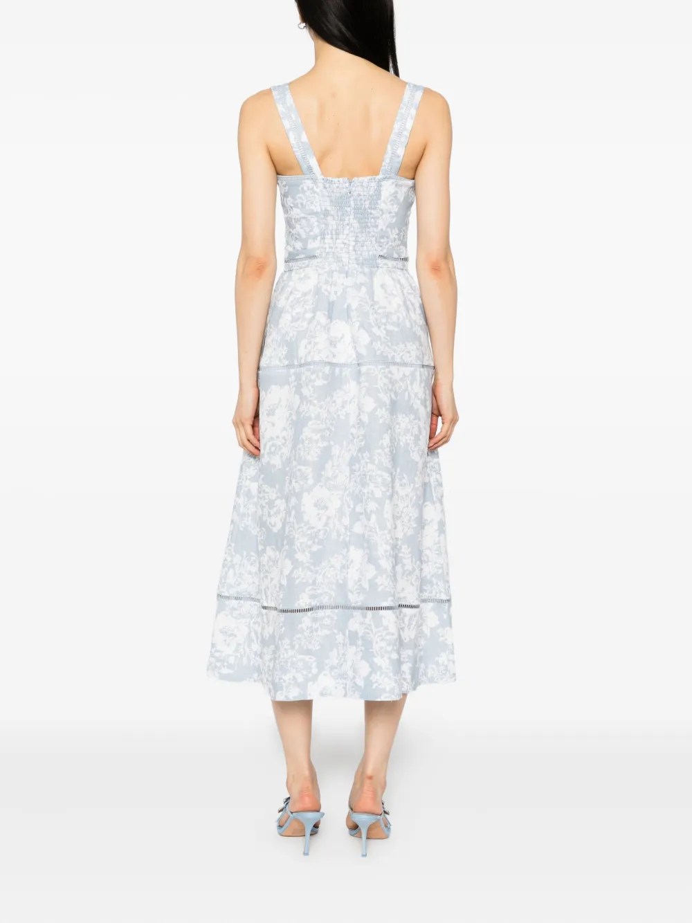 Reformation Everett Linen Dress In Blue