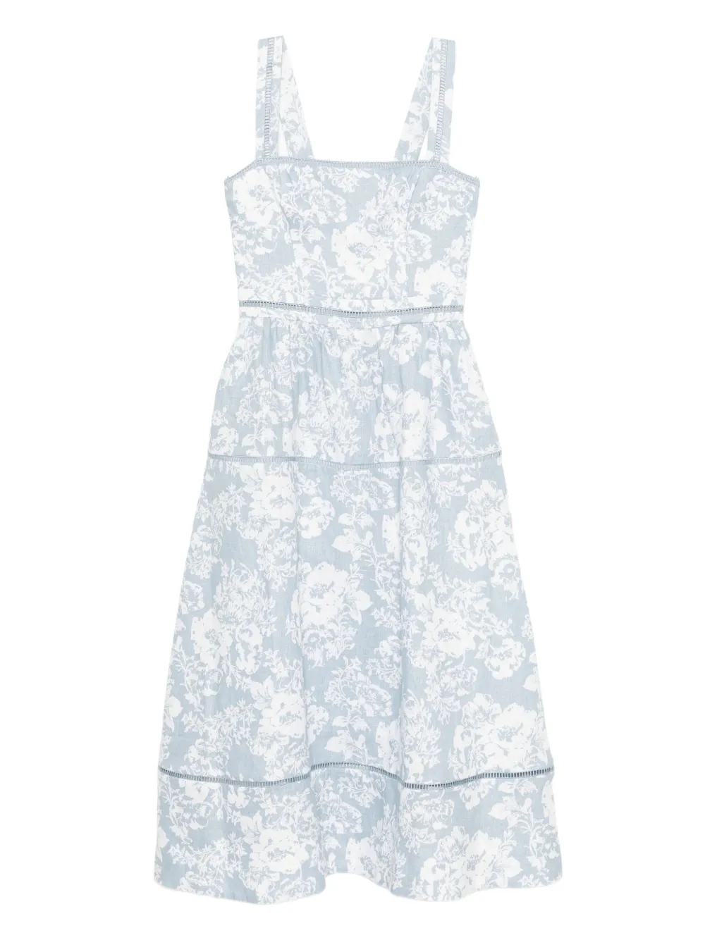 Reformation Everett Linen Dress In Blue