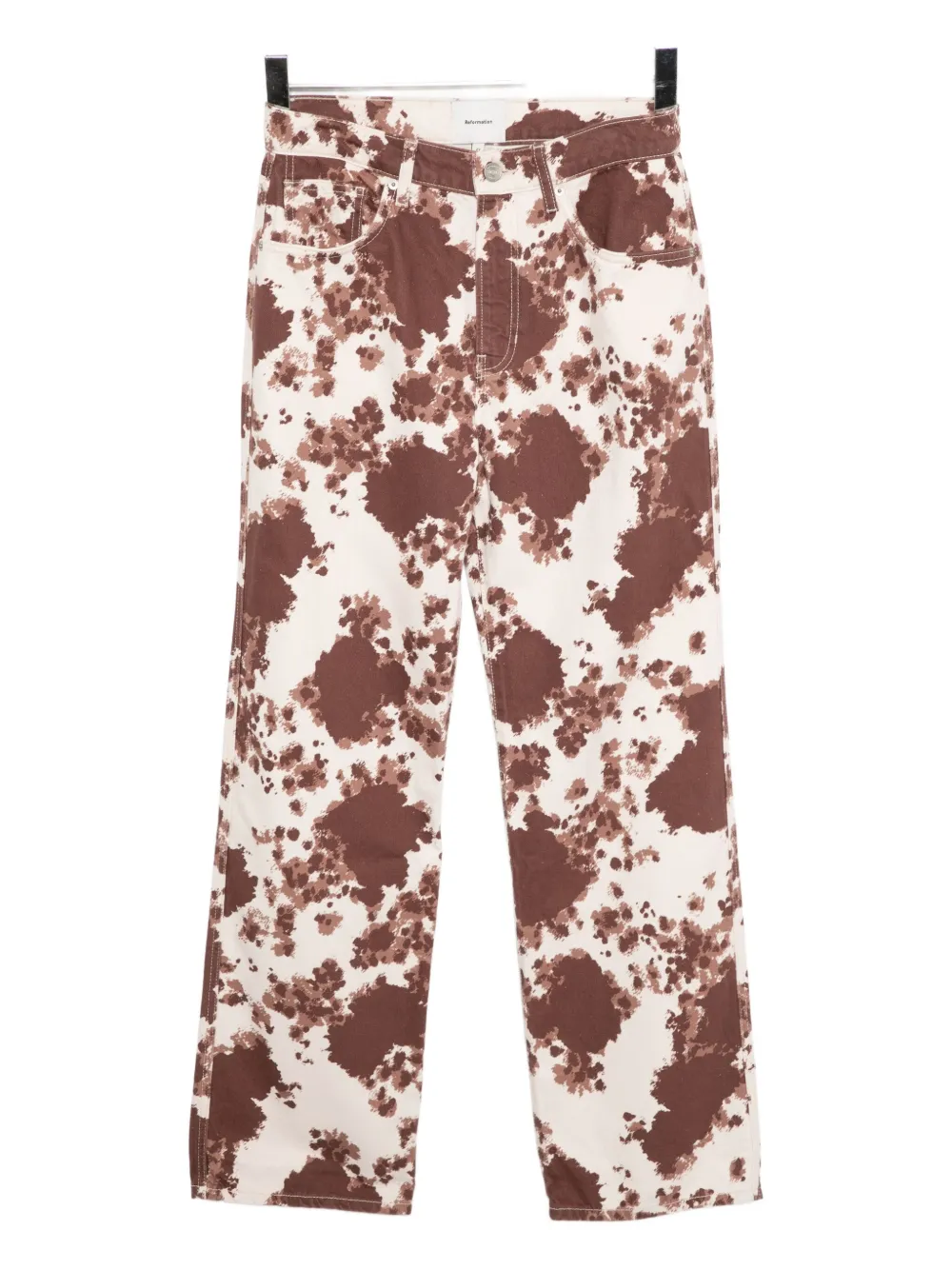 Reformation Jeans dritti a vita media anni '90 - Marrone