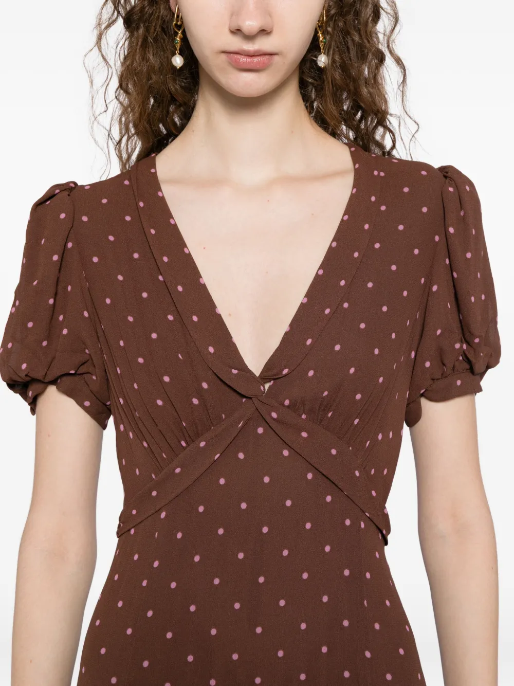 Reformation Michelle Dress In Brown
