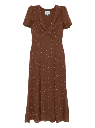 Reformation Michelle Dress | Brown | FARFETCH