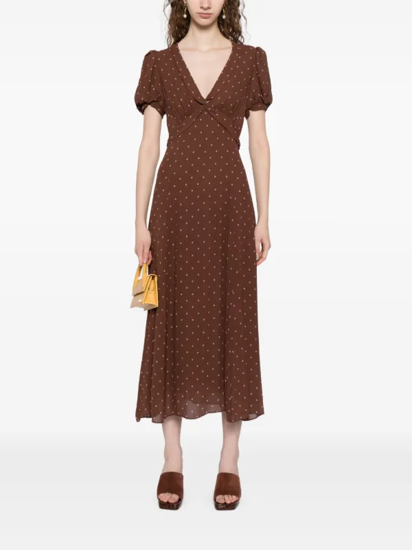 Reformation Michelle Dress | Brown | FARFETCH