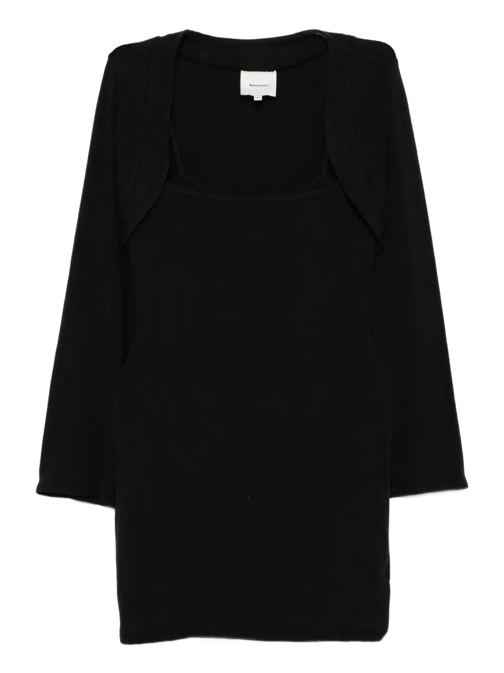 Reformation Chloe Knited Shrug Dress Set In Black