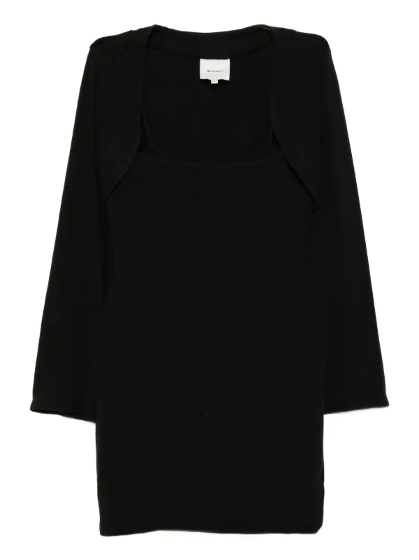 princess polly baby blue dress Noelle Rib Knit Jumper Dress (Black)