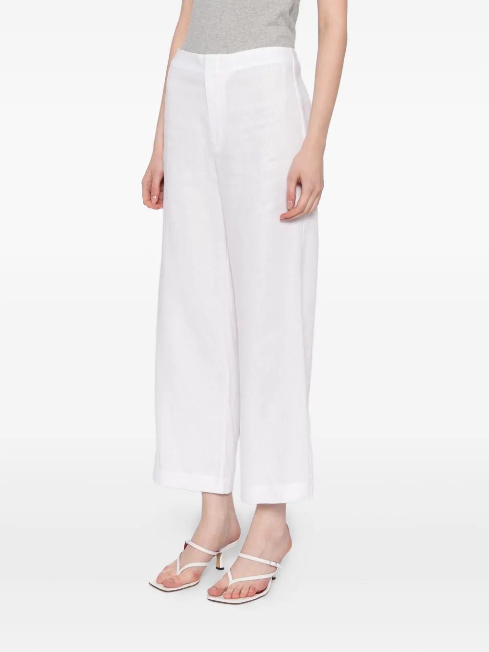 Reformation Joni Linen Cropped Pants In White