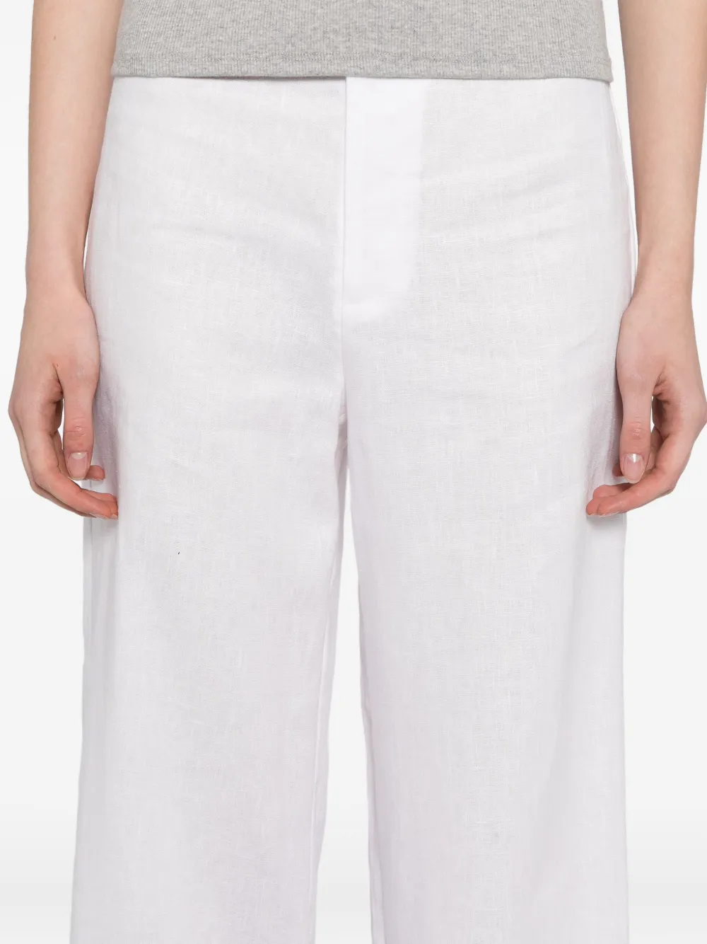Reformation Joni Linen Cropped Pants In White