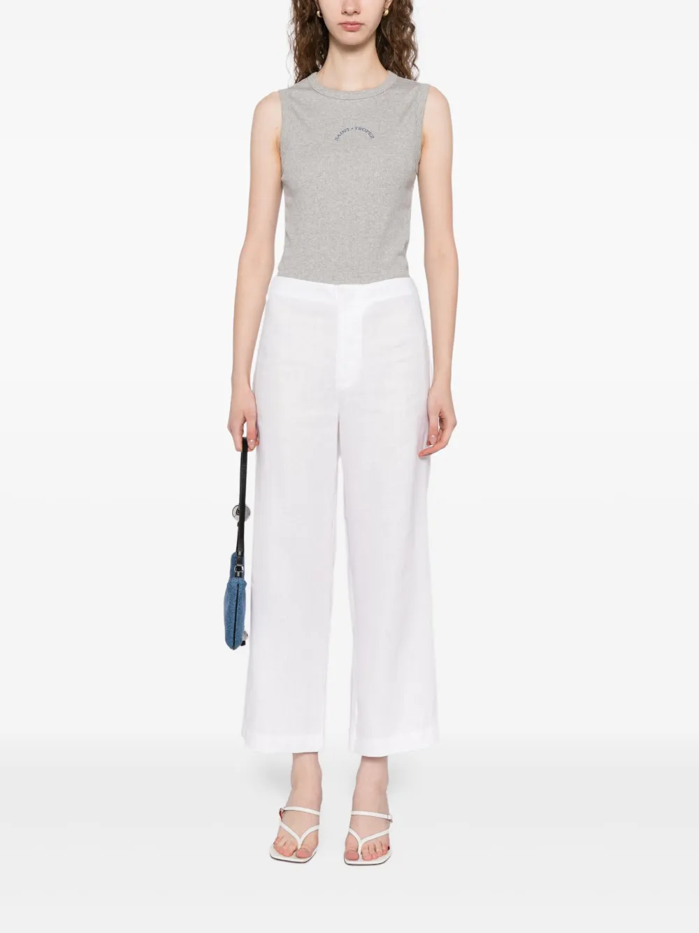 Reformation Joni Linen Cropped Pants In White