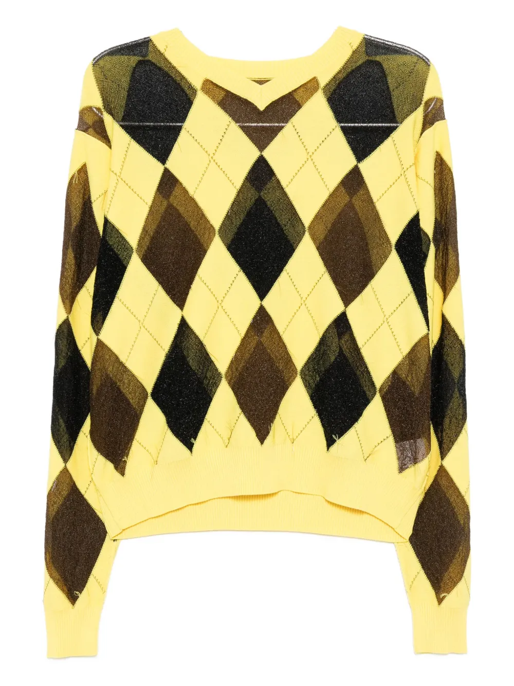 Masu Argyle-knit Sweater In Yellow