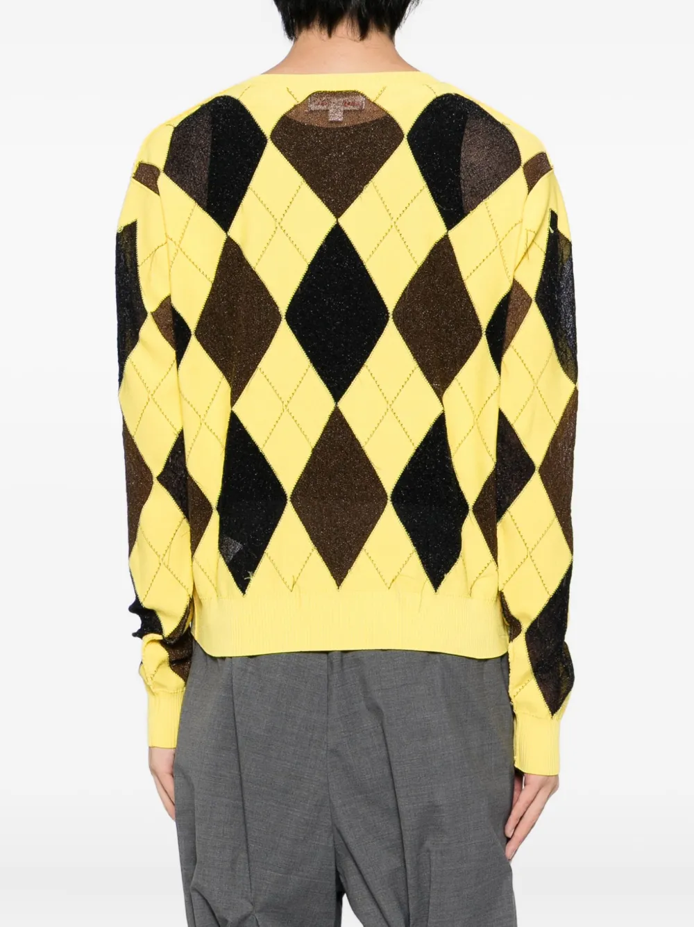 Masu Argyle-knit Sweater In Yellow
