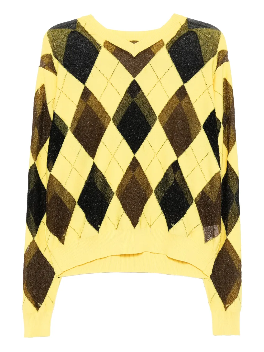 MASU argyle-knit T-shirt | Yellow | Image 1