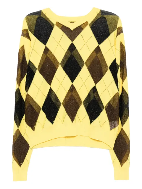 MASU argyle-knit T-shirt