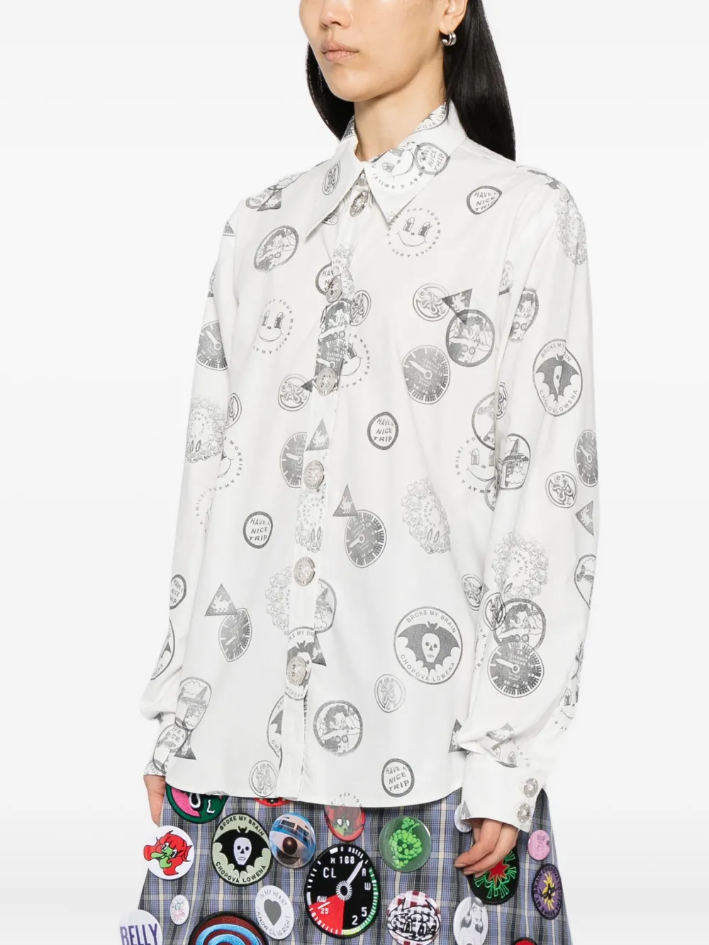 Chopova Lowena Blouse met bloemenprint Wit