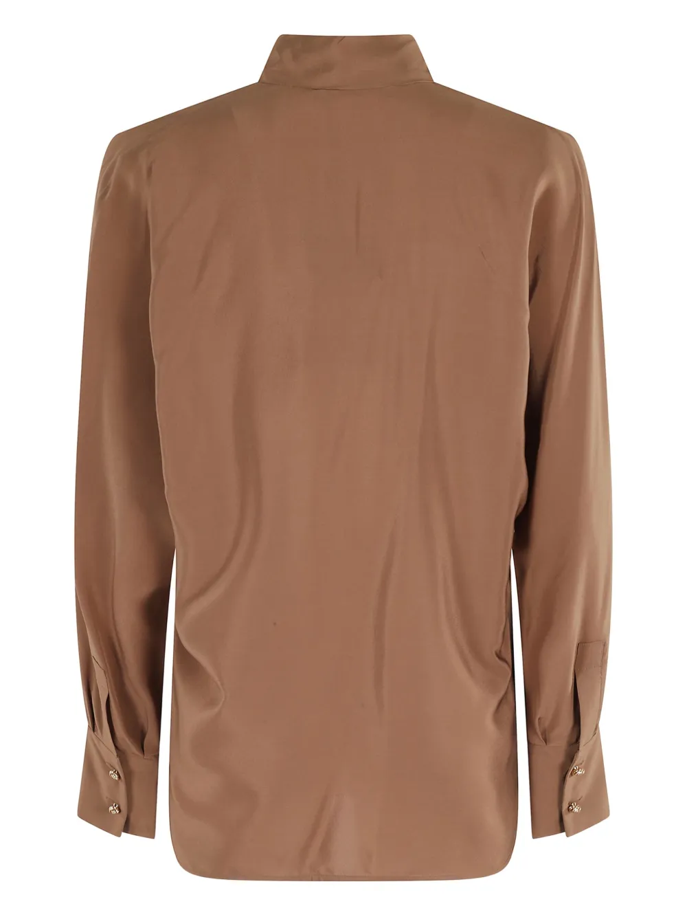 Max Mara Bow-collar Silk Blouse In Brown