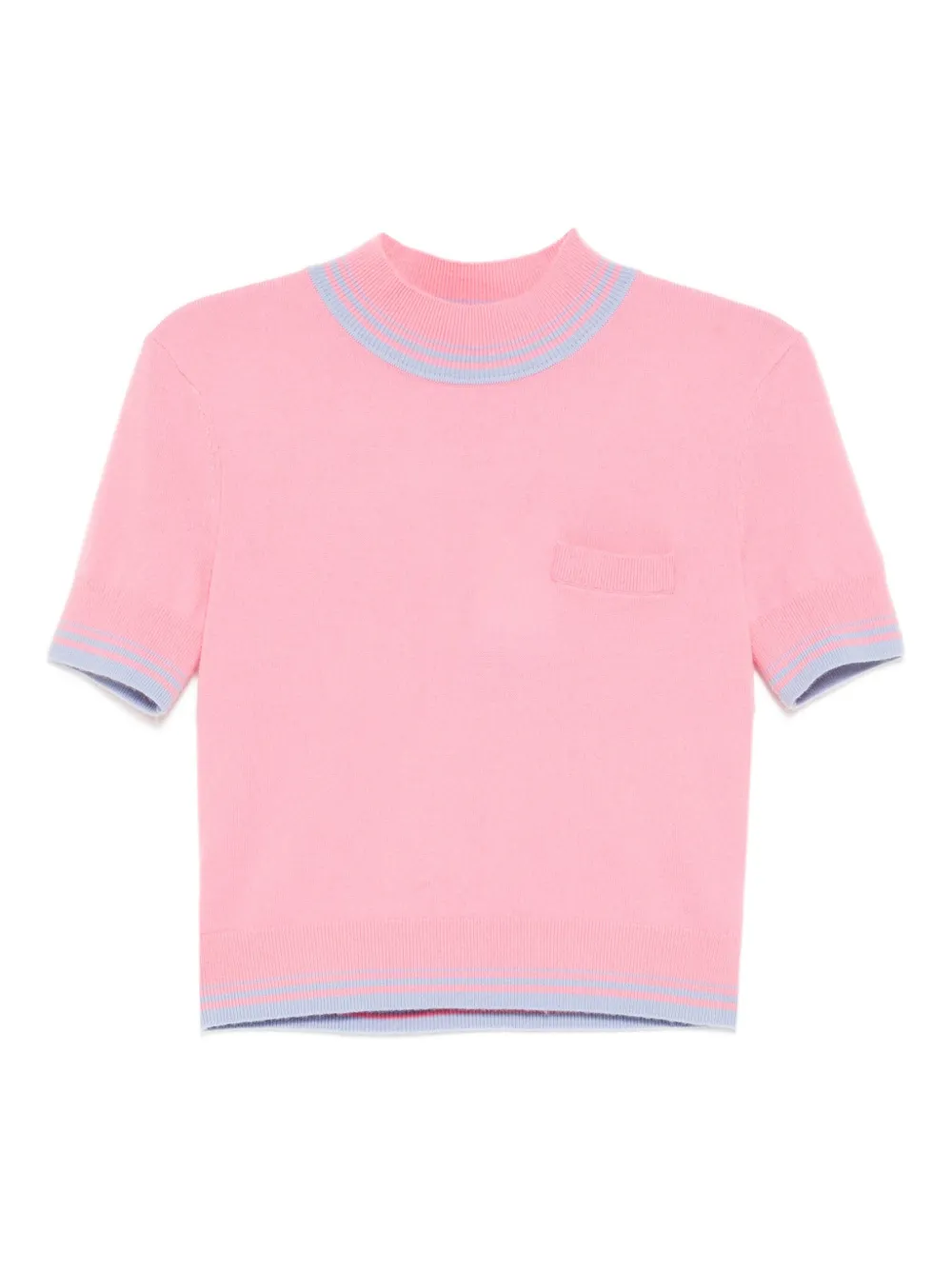 Self-Portrait contrast stripe knit top | Pink | Image 1